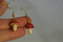 Load image into Gallery viewer, Realistic Toadstool Mushroom Earrings