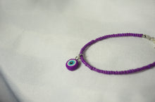 Load image into Gallery viewer, Purple Evil Eye Bracelet + Studs Set