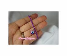 Load image into Gallery viewer, Purple Evil Eye Bracelet + Studs Set