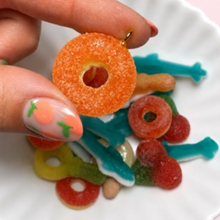 Load image into Gallery viewer, Gummy Peach Rings Bag Charms
