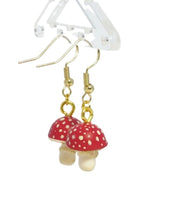 Load image into Gallery viewer, Realistic Toadstool Mushroom Earrings
