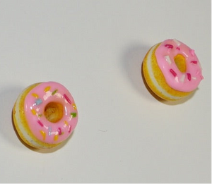 Pink Sprinkled Donut Studs