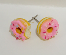 Load image into Gallery viewer, Pink Sprinkled Donut Studs

