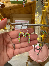 Load image into Gallery viewer, Christmas Candy cane earrings -
