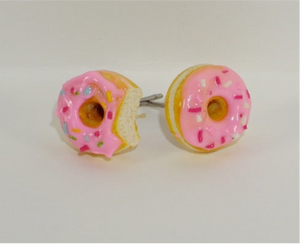 Pink Sprinkled Donut Studs