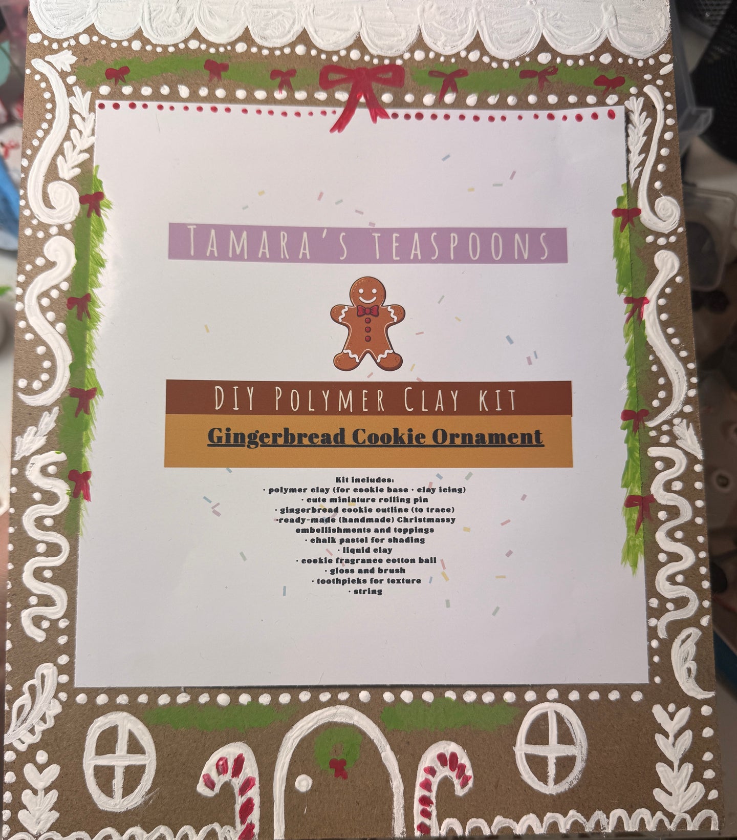 Gingerbread man cookie ornament kit