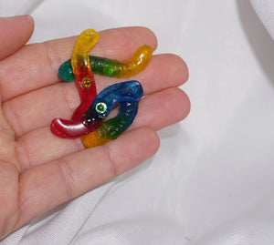 Gummy worm pins