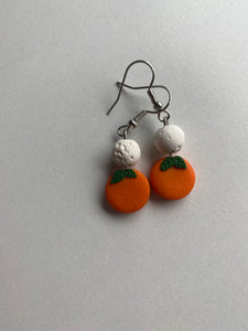 Orange Fruit Earrings + oil purfume