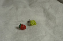 Load image into Gallery viewer, Mismatched Fruit Studs: strawberry and grapes
