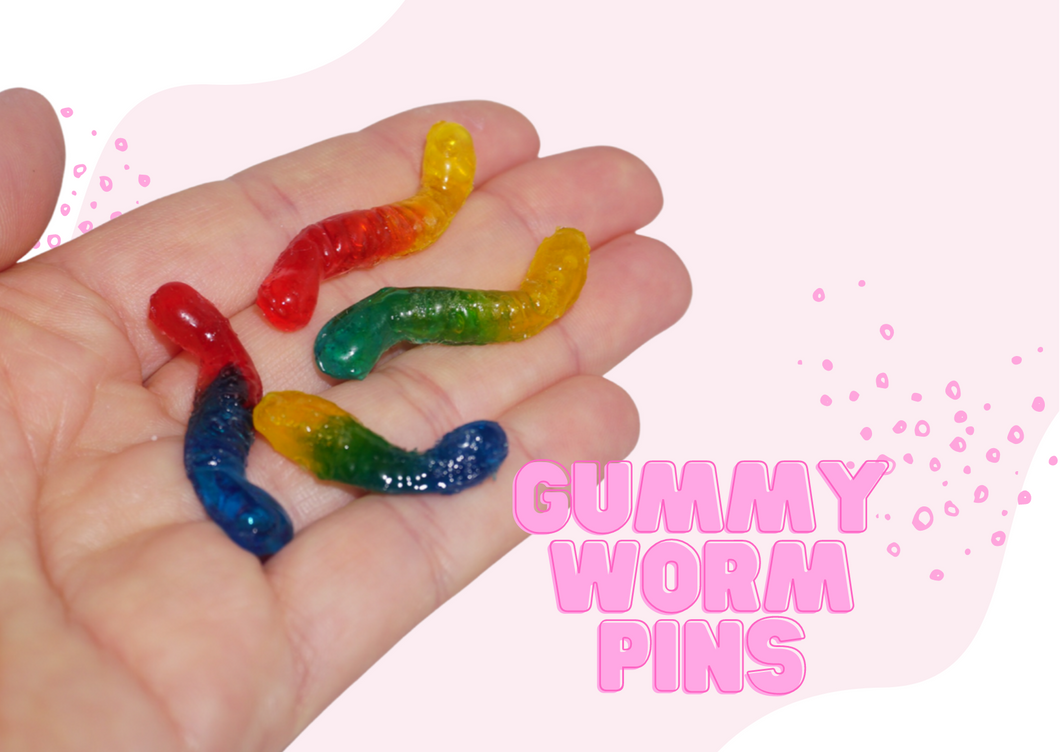 Gummy worm pins