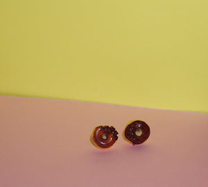 SALE - Chocolate donuts with chocolate sprinkles studs