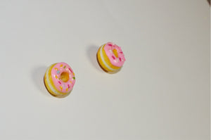 Valentine’s Pink Sprinkled Donut Studs