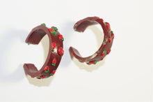 Load image into Gallery viewer, Valentine’s Day Chocolate Strawberries Earring Hoops
