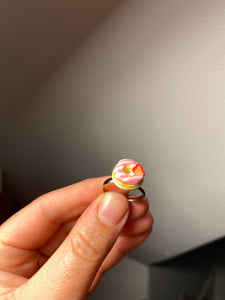 Pink Strawberry Donut Ring