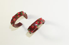 Load image into Gallery viewer, Valentine’s Day Chocolate Strawberries Earring Hoops
