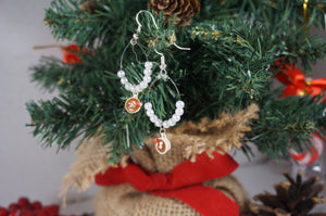 Hot Cocoa Pearl Hoops  (The Cozy Christmas Collection)