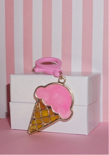 SALE - Pink Resin Ice Cream Keychain