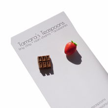 Load image into Gallery viewer, Strawberry + Chocolate Bar Earrings (Fruit Collection)
