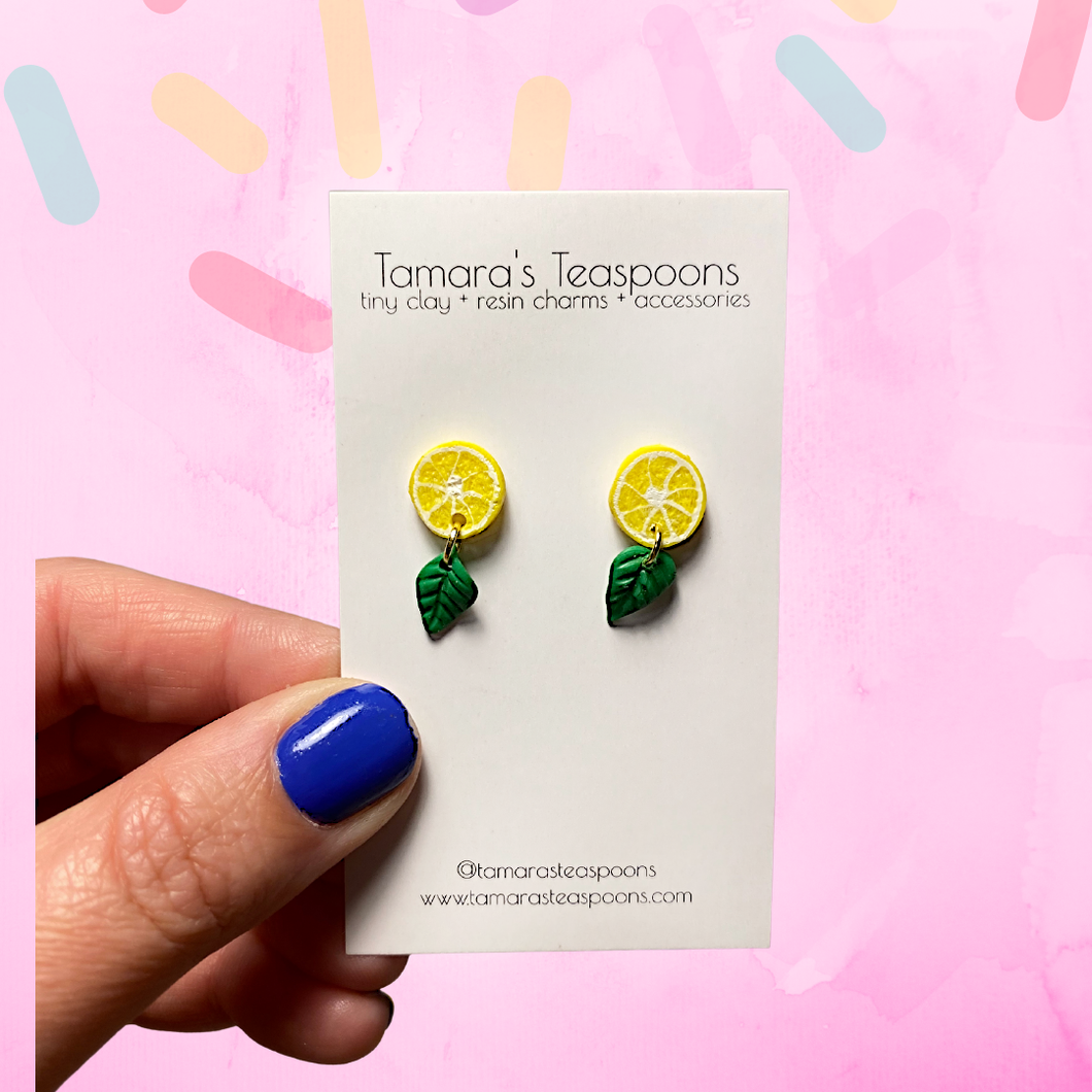 Lemon Leaf Fruit earrings