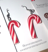 Load image into Gallery viewer, Christmas Candy cane earrings -
