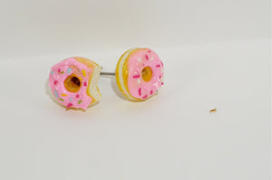 Valentine’s Pink Sprinkled Donut Studs