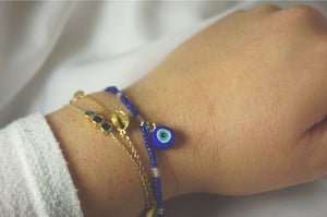 Blue evil eye bracelet