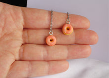 Load image into Gallery viewer, Dangling Pink Donut Earrings
