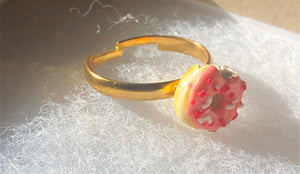 Pink Sprinkled Donut Ring